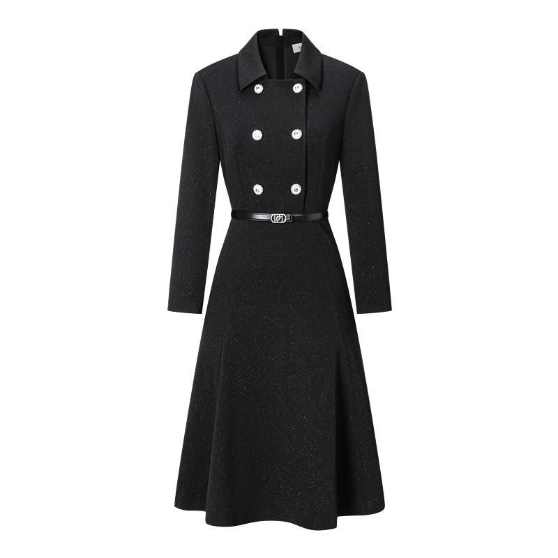 

PORTS Women s Metal Double-Breasted Waist-Cinching Midi Dress M (6)