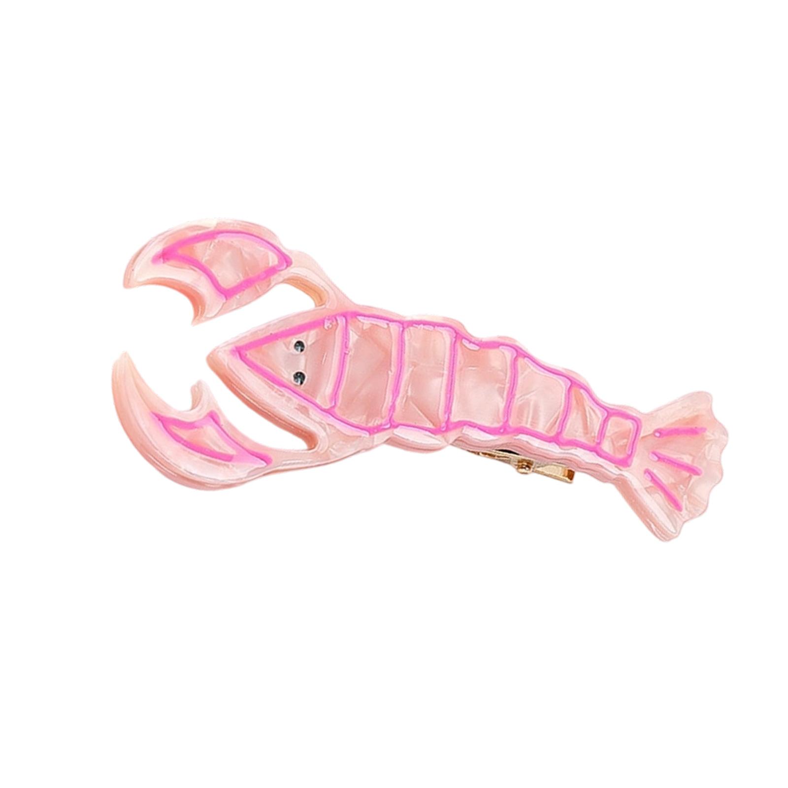 

Trendy Crustacean Inspired Acetate Hair Clip For Women Cute Lobster Design Secure Grip Lightweight Hair Accessory