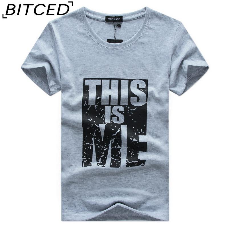 BITCED Bavlněné tričko s krátkým rukávem Pánská móda Košile s volným polovičním rukávem Košile s potiskem