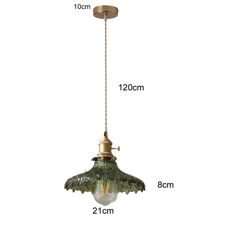 Vintage Ripples Glass Pendant Lamp Bedroom Dining Room Kitchen Retro Pendant Light Indoor Decor Hanging Light Ceiling Chandelier