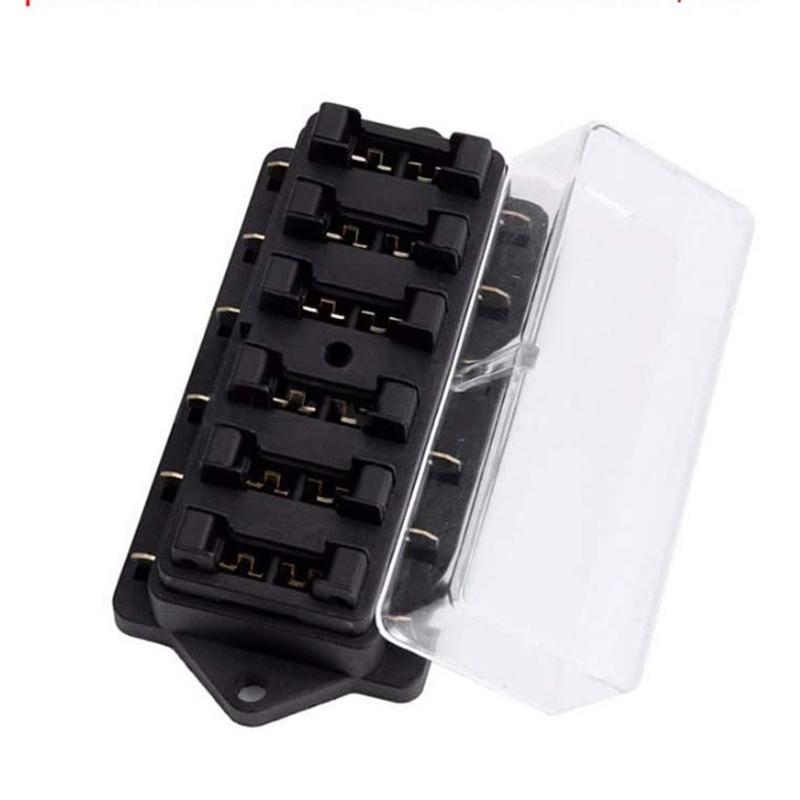 6 Way Fuse Holder Box Car Vehicle Circuit Blade Fuse Box Block With ATO Fuse Block Auto Car Accessories