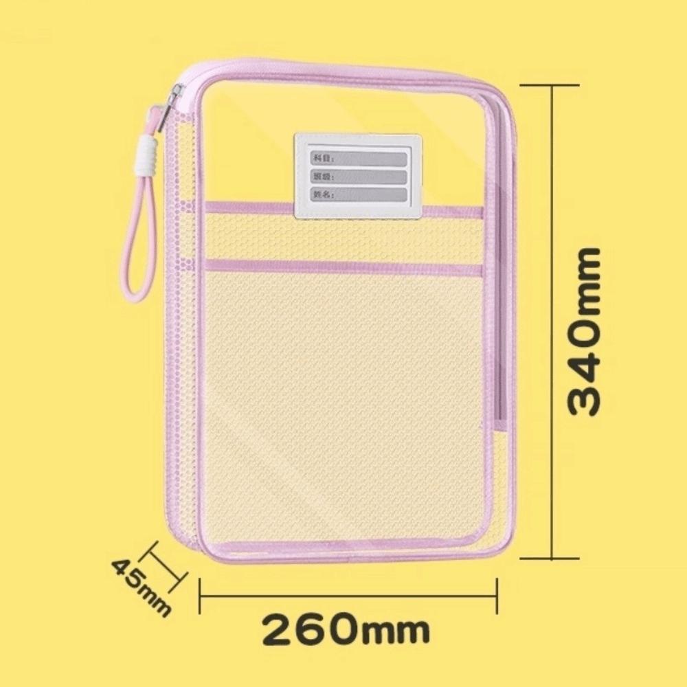 Borsa Portadocumenti Trasparente con Zip Buste Cartellina con Manico Nuova Borsa per Studenti Materiale Scolastico