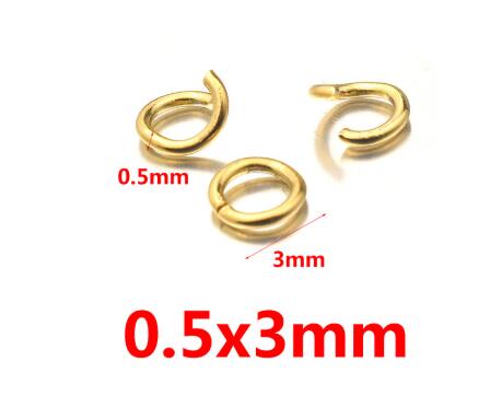 200 Stück/Los Gold Edelstahl Offene Biegeringe Direkt 3/4/5/6/8mm Sprengringe Verbindungsstücke für DIY Schmuckzubehör Herstellung