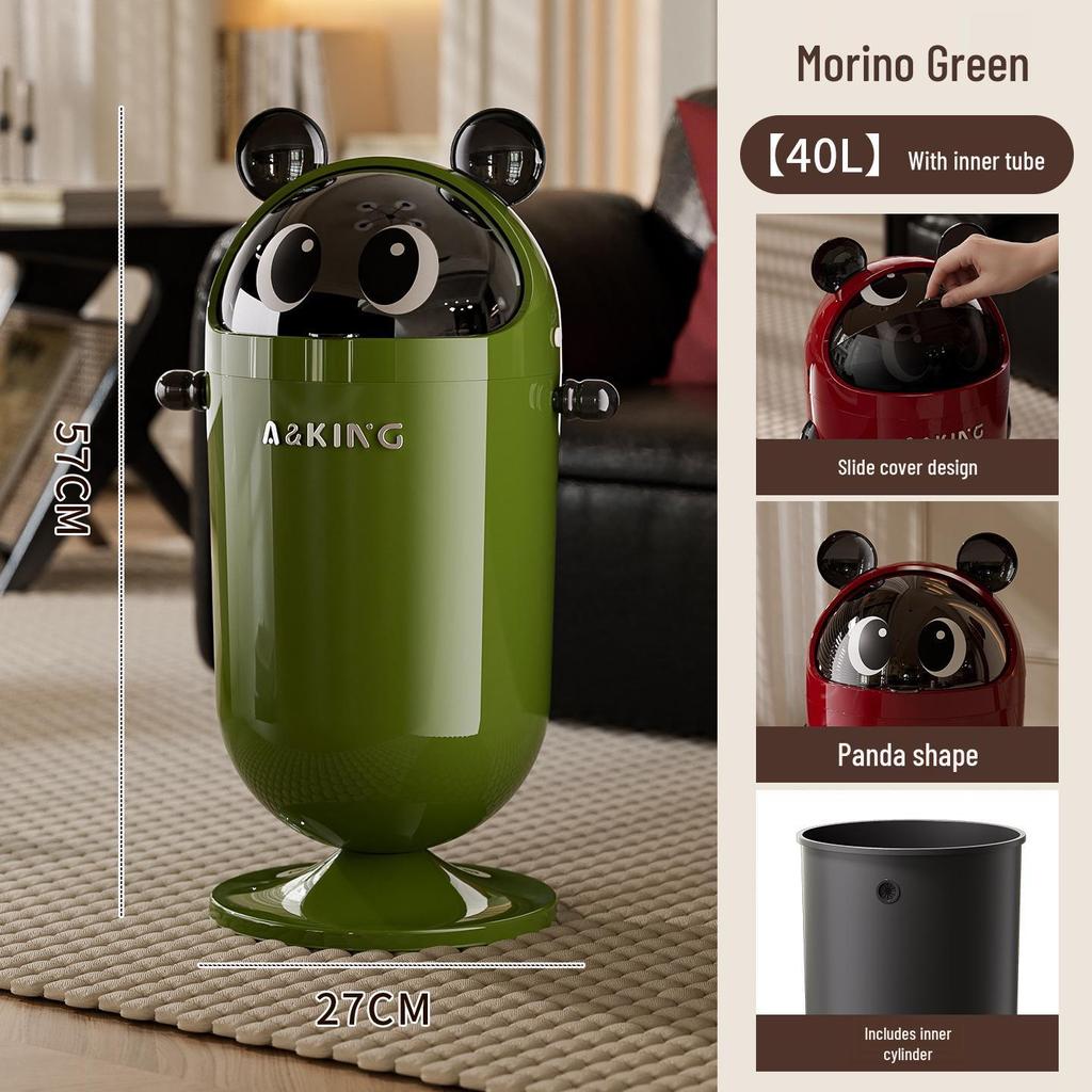 2026 High-End Large Capacity Trash Can with Wheels & Flip Lid for Living Room/Bedroom