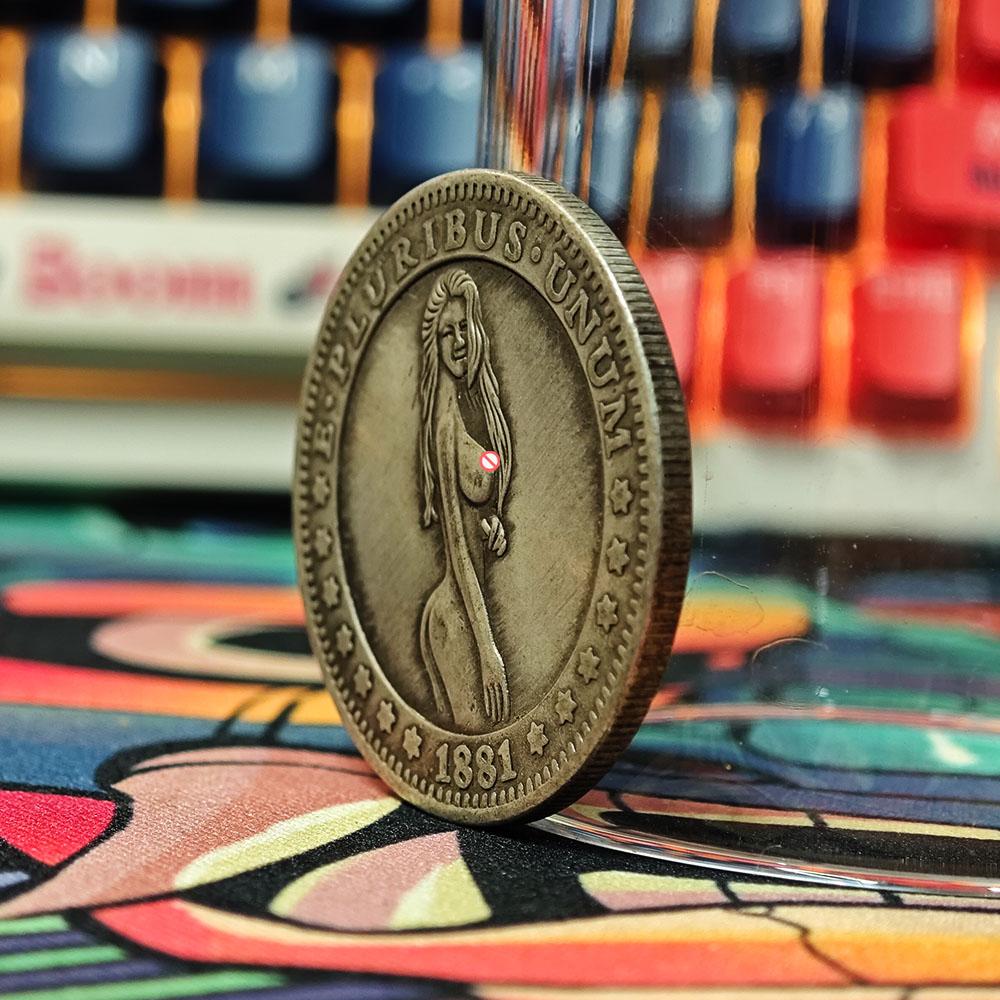 Luxus-Nachtclub-Party-Engel Hobo Nickel Art Paar Münze/US Good Luck Pocket Badge Gedenkmünze Morgan + Geschenktüte