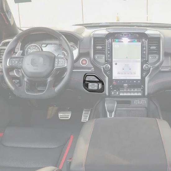 For Dodge Ram 1500 2021-2026 Carbon Fiber 4WD Four-Wheel Drive Decor Cover Trim