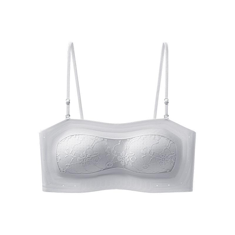 Strapless beautiful back cross underwear women's tube top thin large chest small chest gathering anti-light anti-sagging bra cover