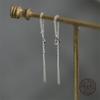 925 Sterling Silver Plating Gold Simple Water Droplet Tassel Earrings for Women Fashionable Temperament Wedding Party Jewelry