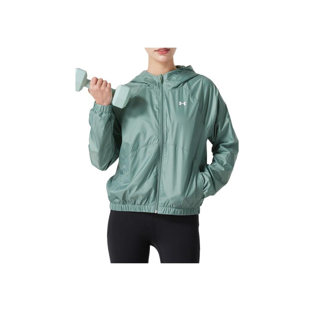 Under Armour Sportstyle FW24 Windbreaker Fashionable Comfortable Versatile Hooded Jacket Women Jackets Lime-Green 1382698-348