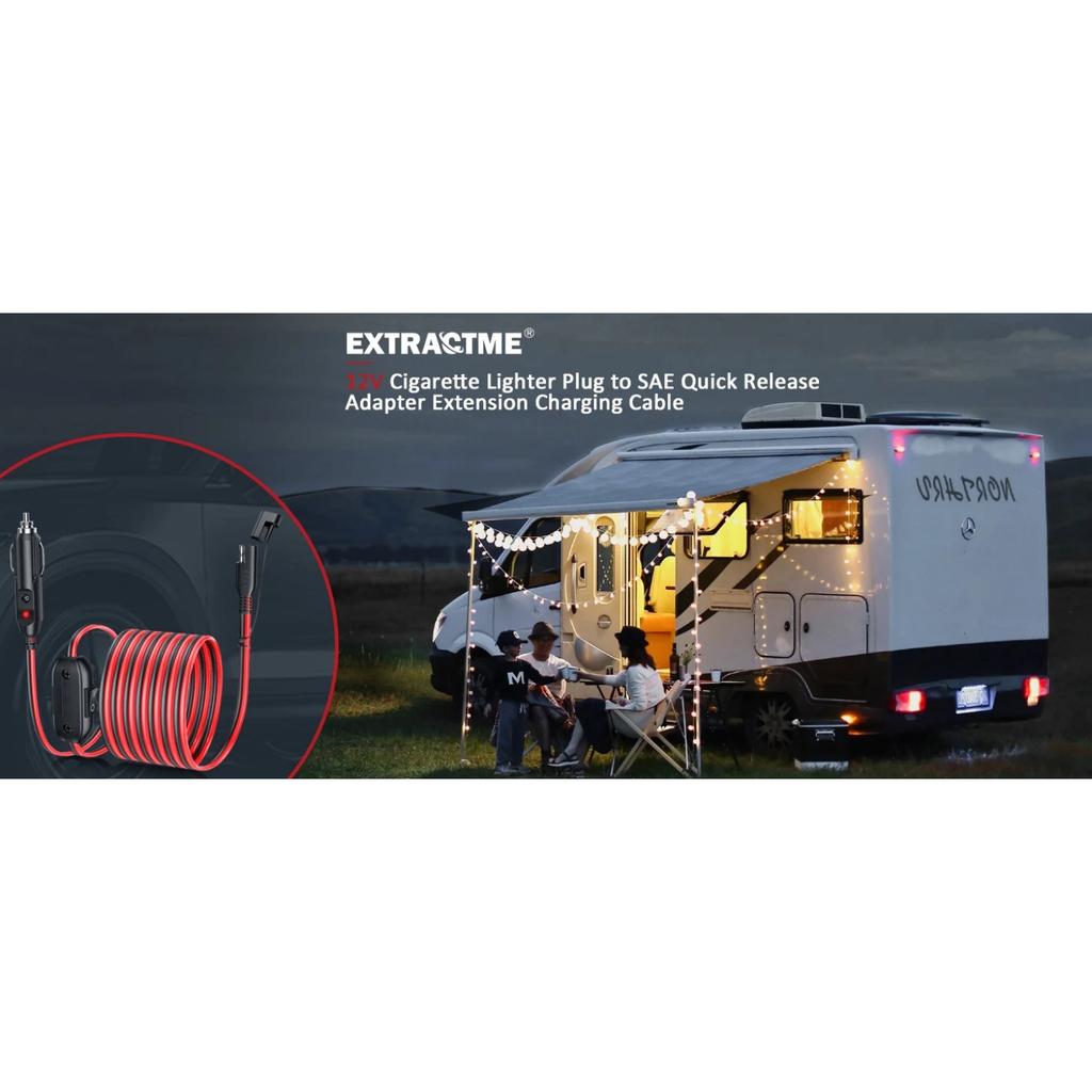 Car Socket SAE Connector Harness with 10A Fuse 16AWG Power Socket for For RV Solar Panels Moto Battery Charger