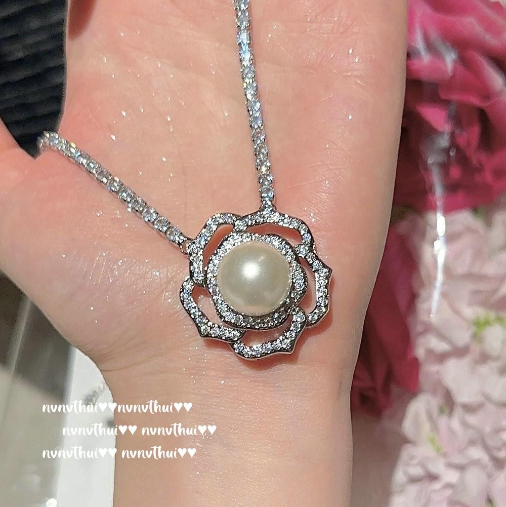Mermaid Tears, Camellia Gem Pearl Necklace, Baroque, Deep Sea Beads, Teardrop Zircon Earrings, Ring