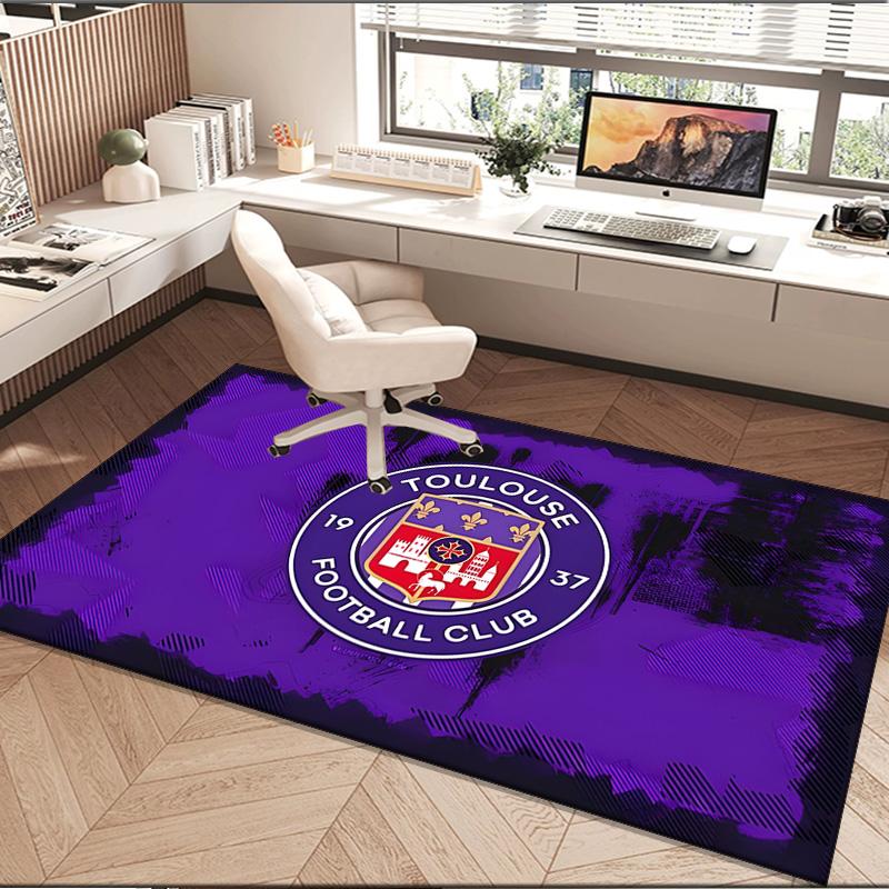1PC Rug Toul-ouse Crest Design Carpet, Chair Rug,Area Rug for Office Bedroom Living Rooms Bedroom, Doormat Decor Christmas Fan Gifts