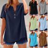 2026 Summer Women's Casual Loose Cotton Linen Shirt, Fashion European American Style Versatile Blouse Top for Crossborder Womenwear