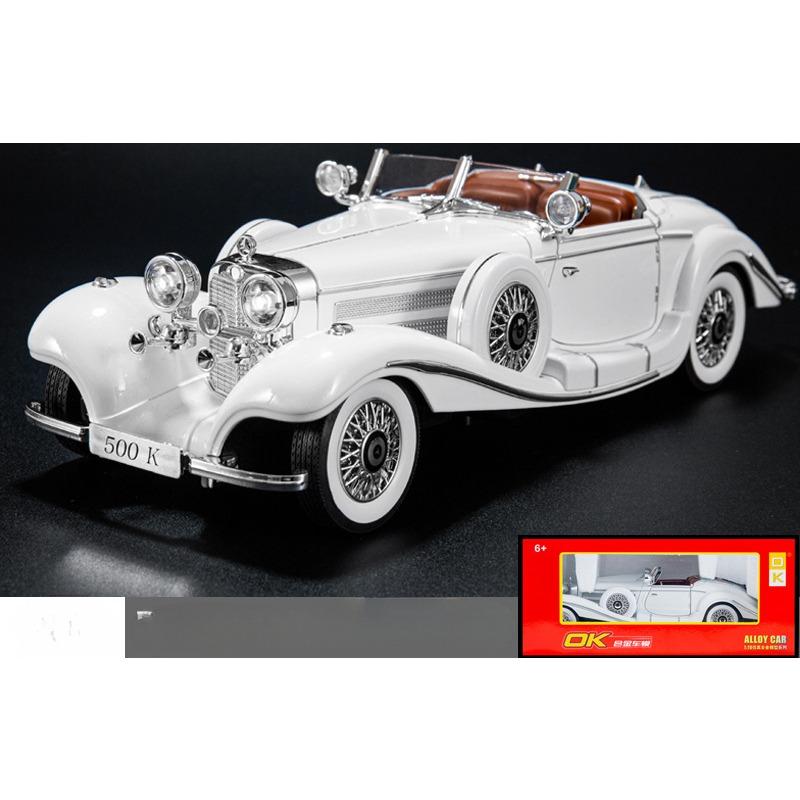 

1/18 литой автомобиль для Mercedes Benz 500K модель игрушечная машина звук свет игрушка подарки 1/18-Size:29*10.5*8cm белый