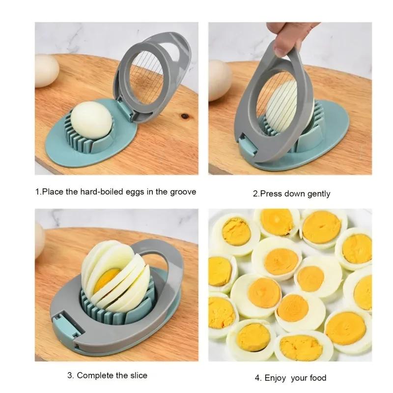 1 PZ Tagliauova Multifunzione in Acciaio Inossidabile con Filo, Tagliauova per Uova Sode, Tagliauova in Alluminio, Taglia Garni di Frutta
