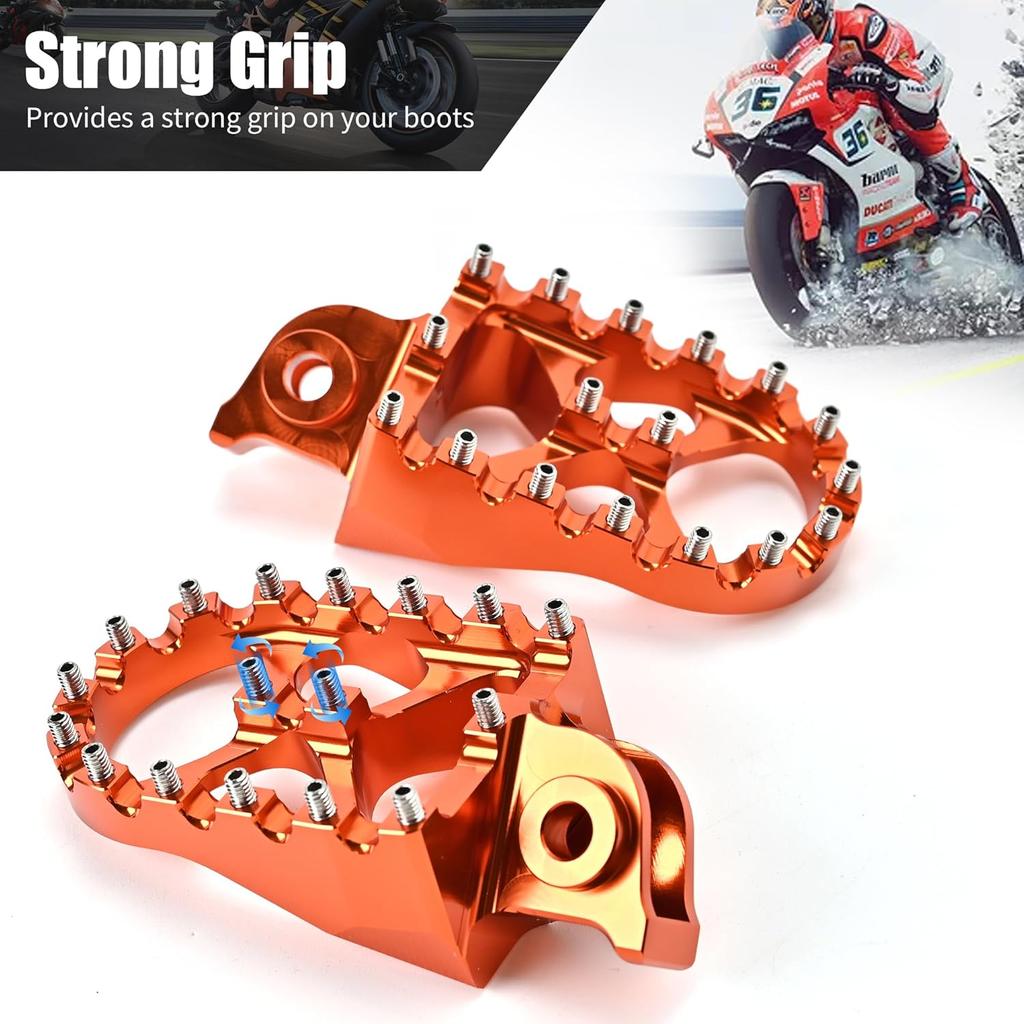 Orange Foot Pegs Enlarge Footpegs Compatible with KTM 390 Adventure 2020 2021 2022 2023,390 Adventure Accessories