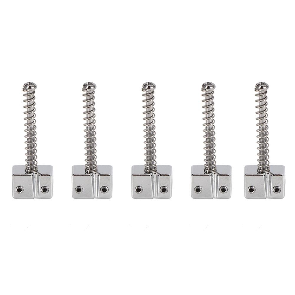 5PCS Spring Screws String Saddles Metal Electric Bass Bridge Saddles  Bass Electric Guitar Kits