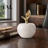 Elegant Living Room Table Ornaments Resin Apples Figurine with Leaf, Minimalist Fruit Ornament, Unique Gifts for Opening Ceremony Arts Crafts