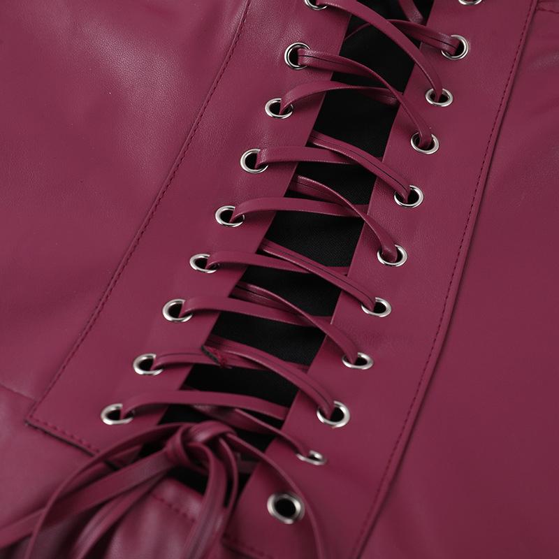 Dámské sexy šaty maxi bez ramínek z PU kůže Módní šaty bez rukávů s odhalenými rameny, plisované, slim, elegantní, společenské, večerní šaty