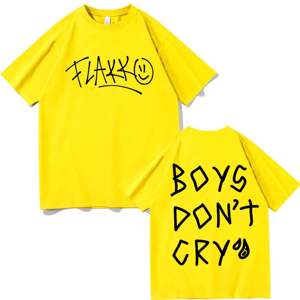 Rels B Flakk Smile Tshirt Boys Dont Cry Letter Print T Shirts Fashion Casual Oversized Short Sleeve Tshirts Unisex Streetwear