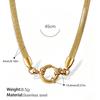 Europäische Retro 18K Gold Halskette für Damen - Hochwertiger schlichter Stil mit vielfältigen Designs und Edelstahlkette