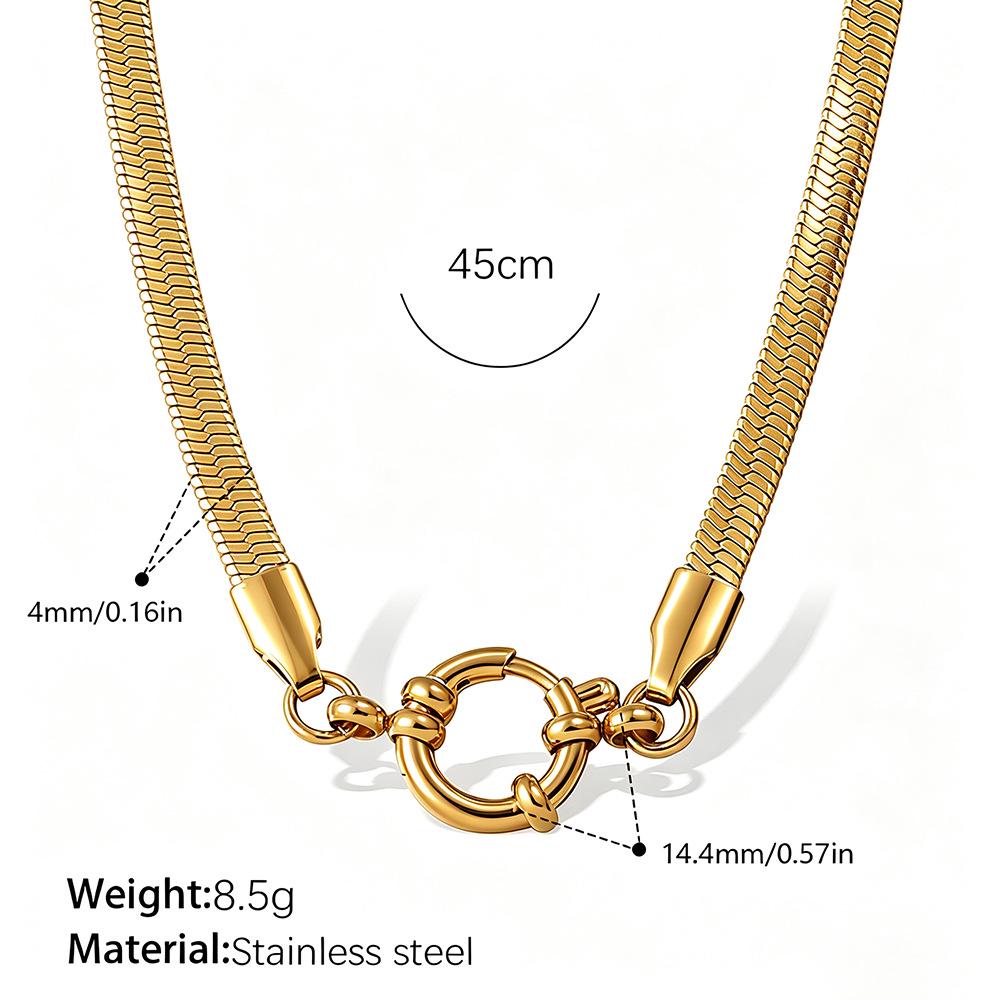Europäische Retro 18K Gold Halskette für Damen - Hochwertiger schlichter Stil mit vielfältigen Designs und Edelstahlkette