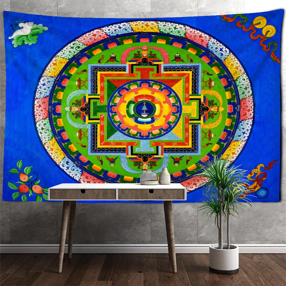India Covoraș de yoga Mandala Tapiserie suspendată pe perete Decor Boho Pânză de perete Psihedelic Hippie Tapzi Covor de perete Decor vrăjitorie