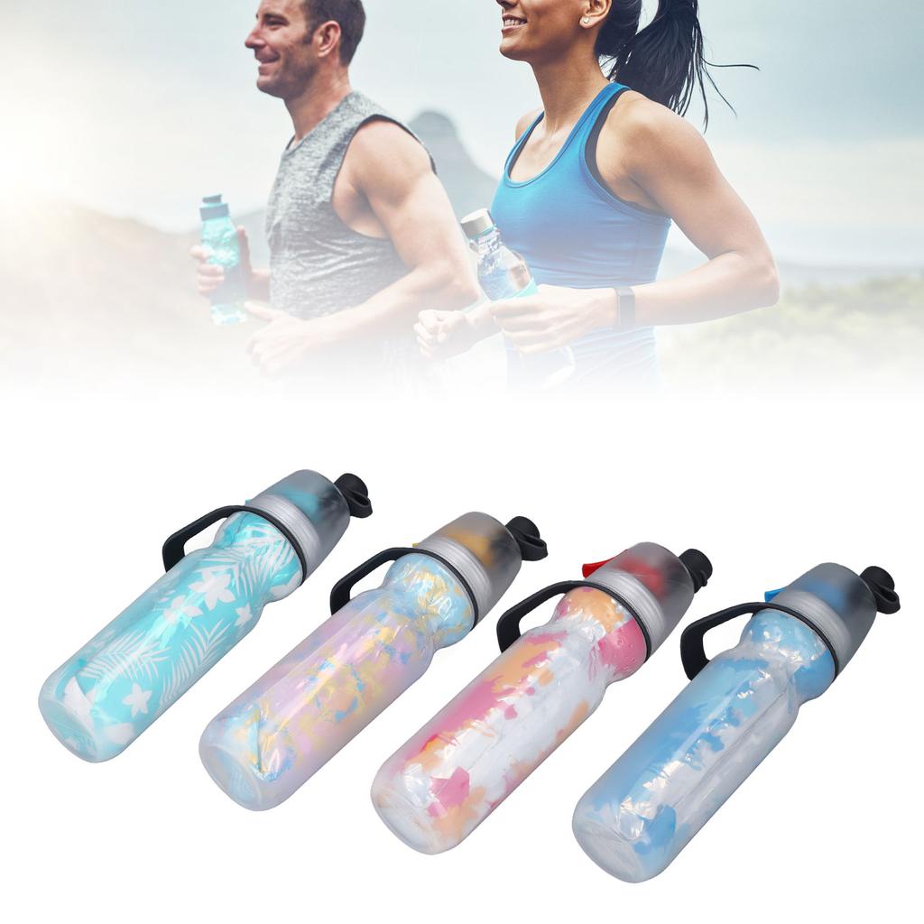 PE Misting Water Bottle Spray Mist Sports Water Bottle Reusable Cooling Drinking Bottle with Double