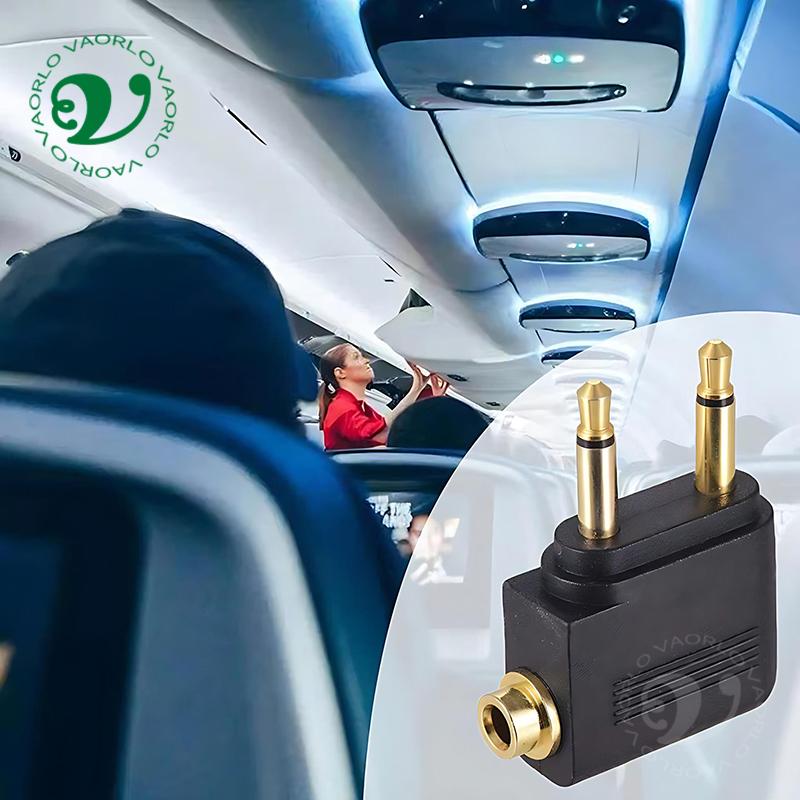 1-10 PEZZI Adattatore Audio per Aereo Spina AUX da 3,5 mm Convertitore Audio per Cuffie Auricolari da Aereo Per Cuffie da Viaggio Aereo Vendita all'Ingrosso