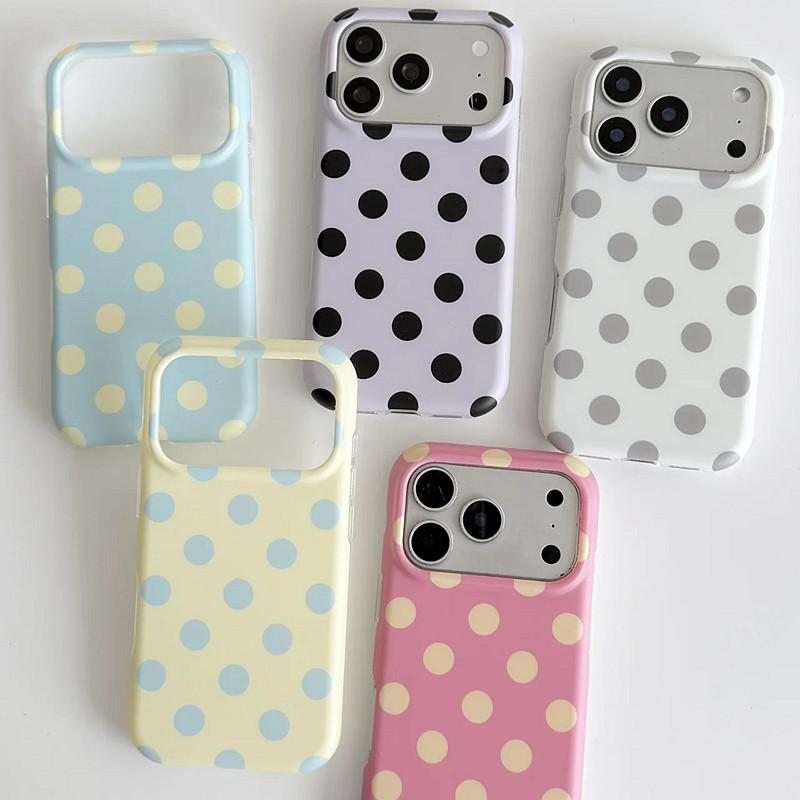 Korean Colorful Circular Dots Matte IMD TPU Back Cover For For Iphone 1 16 17 Pro Max Phone Case