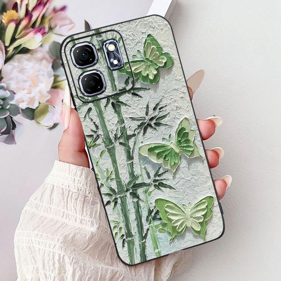For Infinix Hot 50i Case X6531 New Fashion Flower Love Heart Pattern Soft Silicone Cover For Infinix Smart 9 Smart9 X6532 Bumper