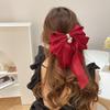 Gentle Wind Big Bow Organza Spring and Summer Velvet Super Summer Hairpin Back Head Hairpin Hair Accessories Headgear Women