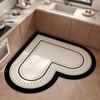 1PC French Light Luxury Heart-Shaped Kitchen Floor Mat With Diatomaceous Mud For Easy Care Waterproof Non-Slip Carpet