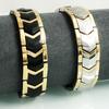 Schwarz Gold Farbe Edelstahl Metall Hand Kette herren Armband & Armreif 4 In 1 Bio Magnetische Armband Männlichen Schmuck
