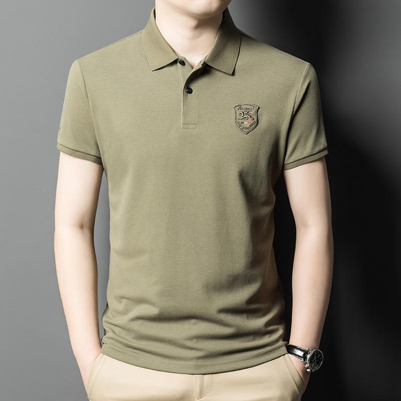 

Повседневная мужская рубашка поло с короткими рукавами, летняя одежда, однотонная, универсальная, свободная футболка для молодежи и людей среднего возраста, новая нижняя рубашка 4XL