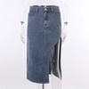 Cowboy High Waisted Slim Fit Split Skirt Denim High Waist Silm Skirt