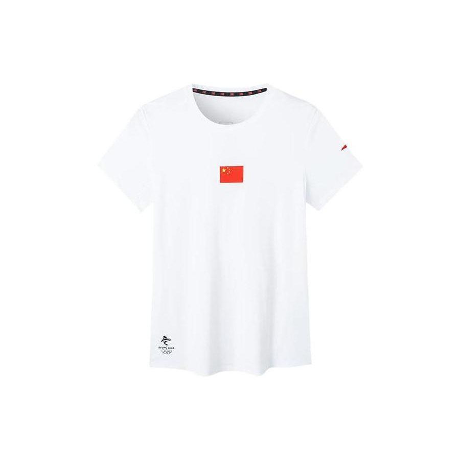 Anta Crew Neck Fitted Straight Fit Short Sleeved T Shirt Unisex White 162220137-1