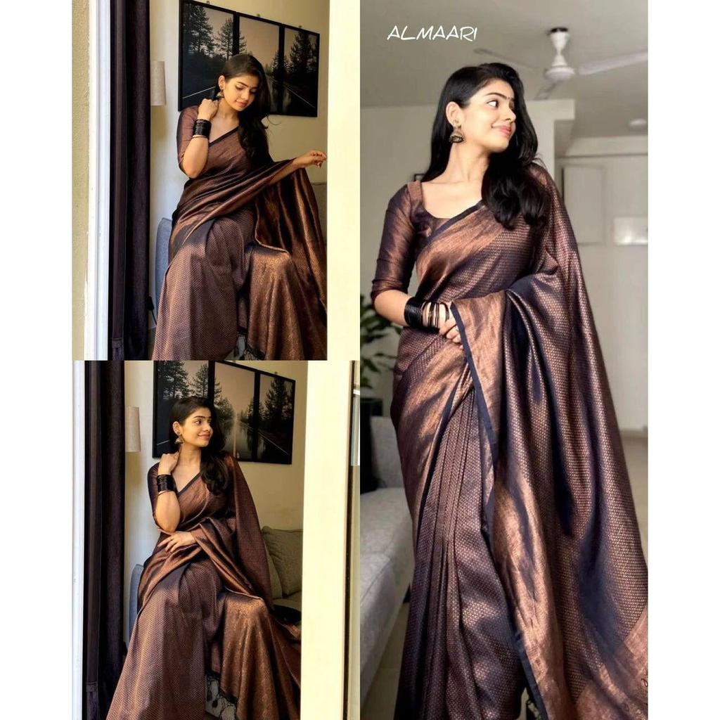 This Beautiful Saree Is Elegantly Decorated with Gorgeous Solid Jacquard Weave That Gives a Perfect Look To the Outfit.