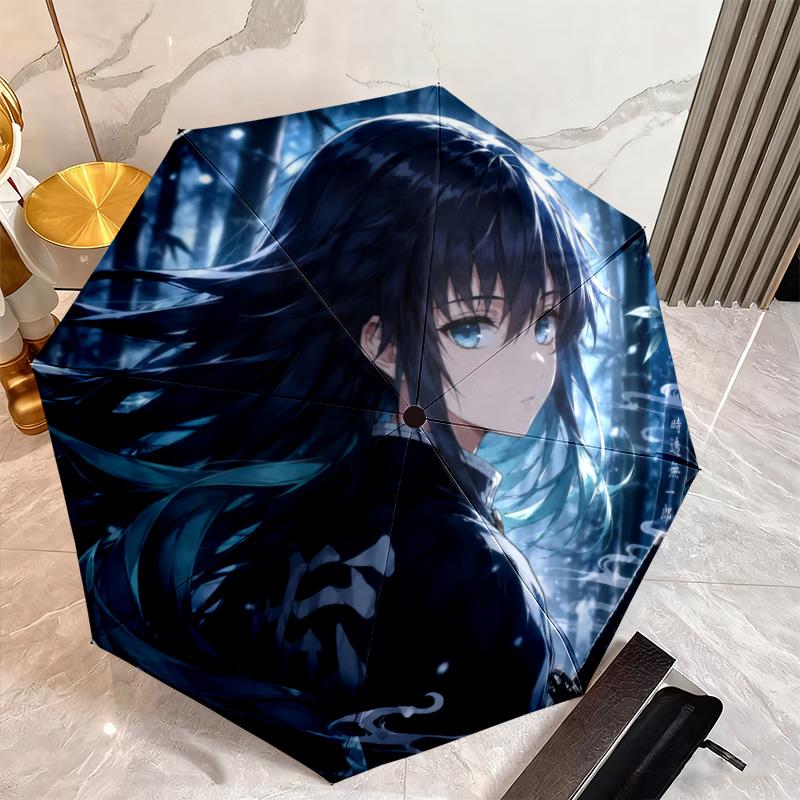 Japanese-style cartoon Demon Slayer Kamado Tanjiro & Kamado Nezuko umbrella including home travel and outdoor activities Multi functional umbrella 3