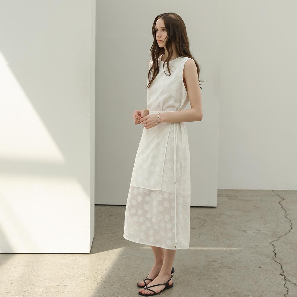 KELLY DONAHUE Sleeveless Jacquard Wrap Dress