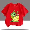 T-shirt Grafiche Lumaca Verde per Bambini e Bambine Estate Bambini Carine Divertenti Casual Colorate Top Bambini Girocollo Manica Corta T-shirt