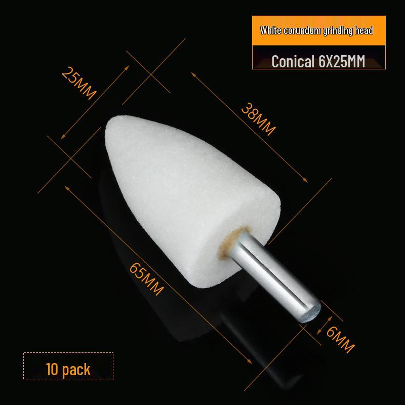 Cylindrical and Conical White Corundum Grinding and Polishing Head for Electric and Wind Power Grinders - Free Shipping