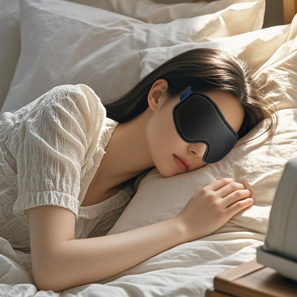 Breathable Memory Foam Night Masks Soft Eye Mask with Adjustable Elastic Strap Eye Cover Patch Blackout for Men Women Sleeping