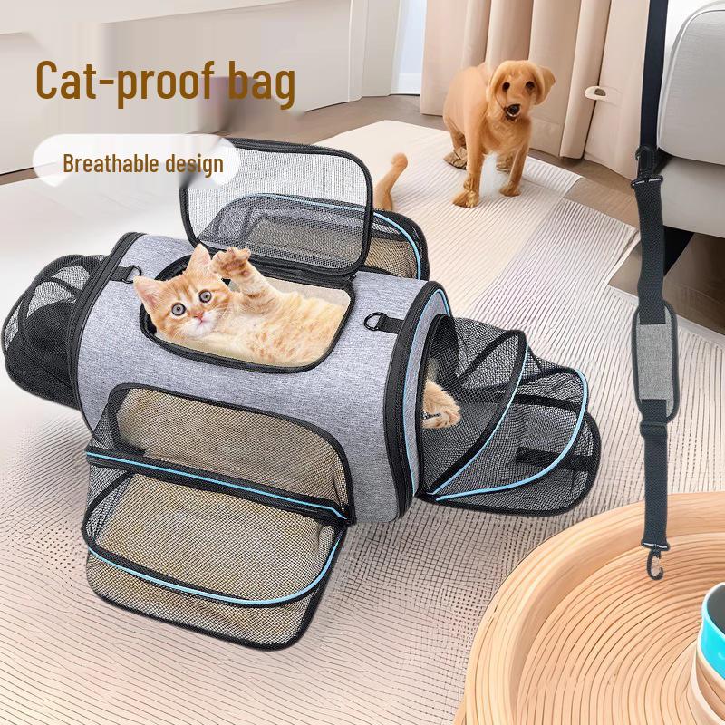 Expandable Pet Carrier & Cat Bed - Crossbody Travel Bag for Dogs & Cats