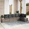 VidaXL 6-Piece Garden Sofa Set with Cushions Grey Poly Rattan 3347079