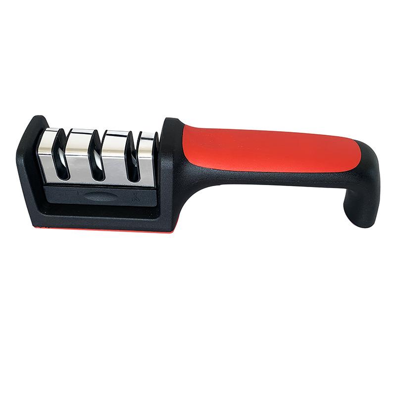 Affûteur de couteaux de cuisine 3/4 segments, pierre à aiguiser noire multifonctionnelle domestique à 3/4 usages