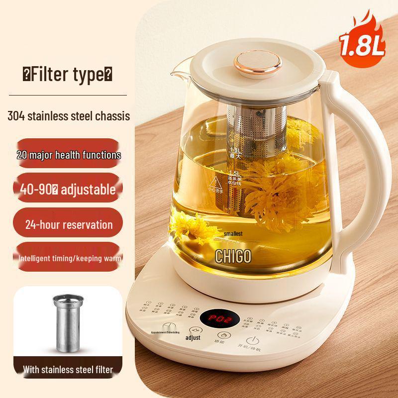 Oală de sănătate Ceainic electric din sticlă izolată