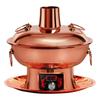 Elektrischer Lila Kupfer Doppelnutzungs-Hot Pot: Einstellbare Temperatur Shabu-Shabu Lamm Hammelfleisch Holzkohle und Plug-in Warmhalte Kupfertopf für den Heimgebrauch