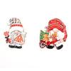 (12 Pcs/pack)Christmas Wooden Faceless Person Pendant Wooden Hanging Tag Painted Chip Children's Cartoon Holiday Decoration