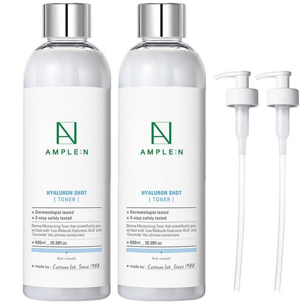 

Koreana Ampoule N Hyaluronic Shot Toner, большая емкость, 600 мл x 2 + помпа для тонера, 1 комплект